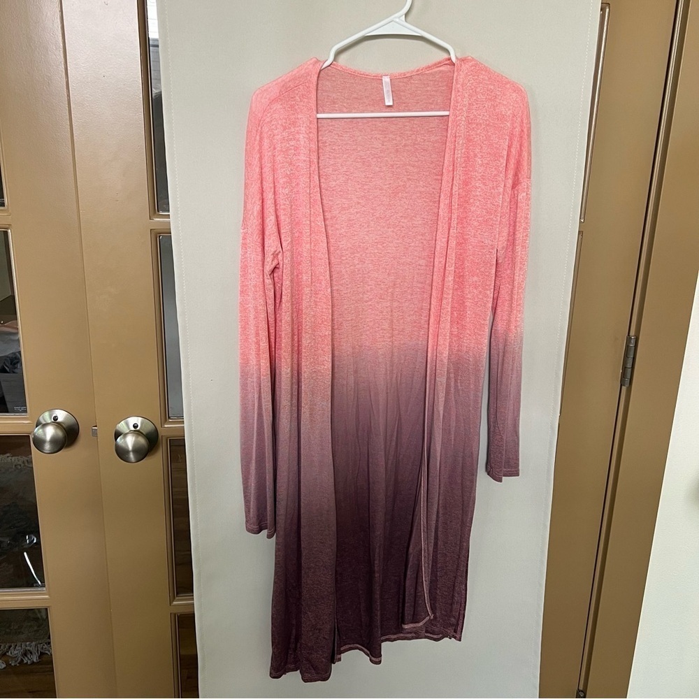 Pink Blush Womens‎ Pink Purple Ombré Cardigan